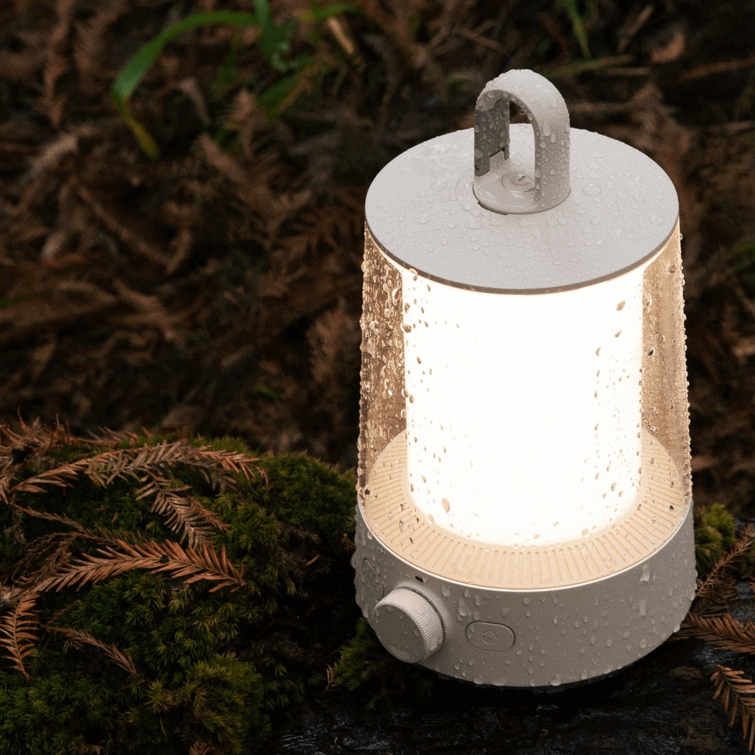 Xiaomi Multi-function Camping Lantern with water droplets outdoors