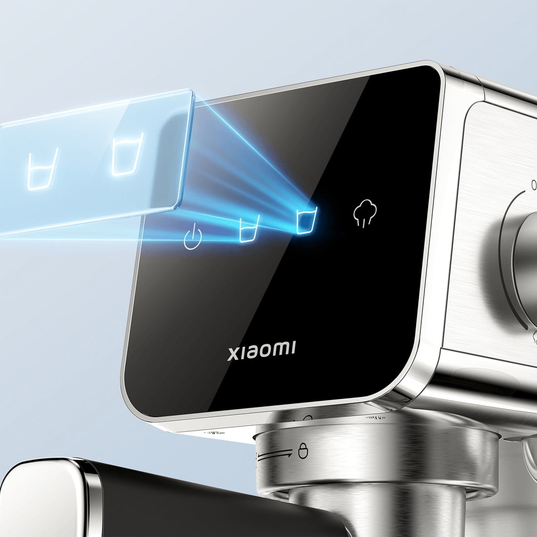 Xiaomi espresso machine touch control panel close-up