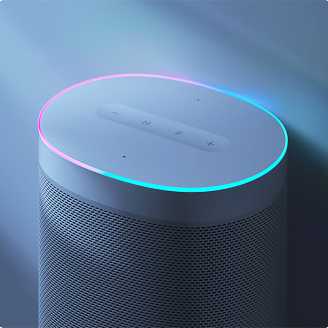 Mi Smart Speaker top light ring and touch panel detail