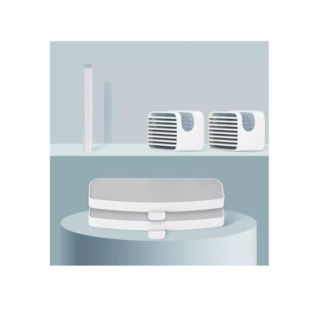 Pre-filter units, water pipe and main filter shown in full