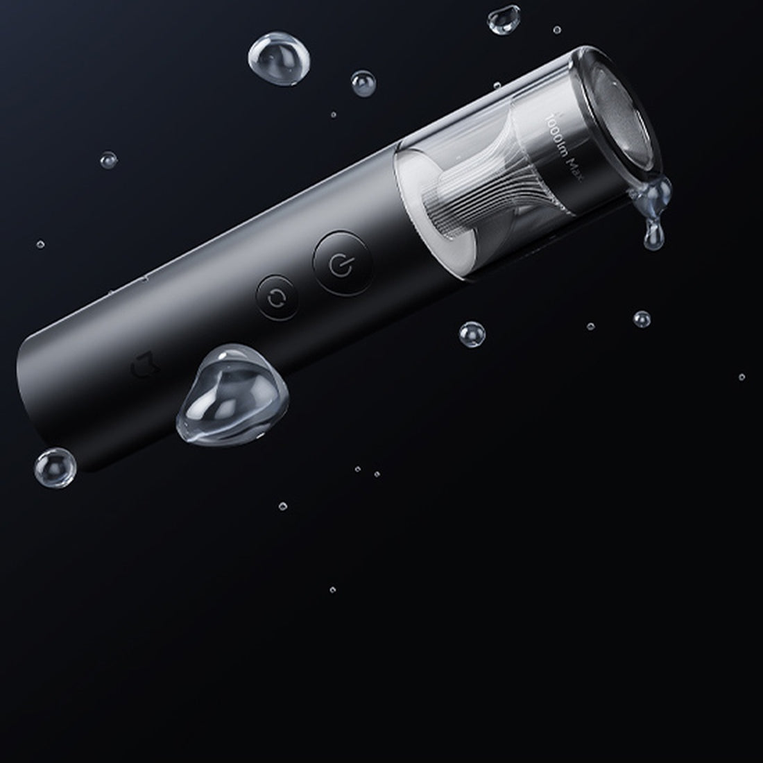 Mijia MJSDT002QW portable flashlight, manufacturer illustration of IP65 splash resistance; not for immersion