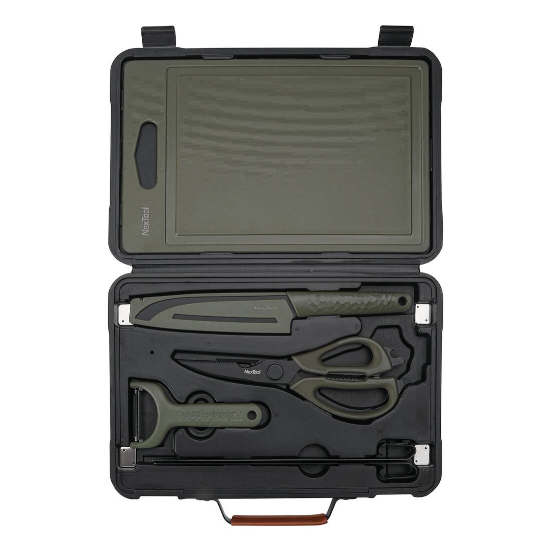 NexTool NE20261 open carry case with five barbecue preparation tools