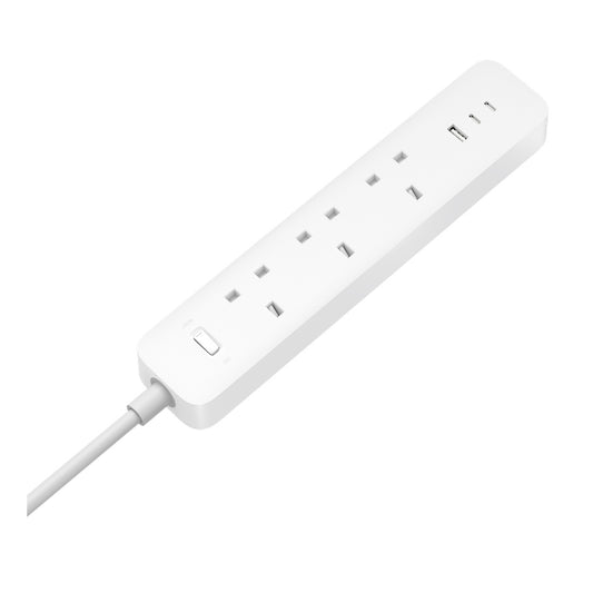 Xiaomi 20W Power Strip UK white with three Type G outlets and USB ports