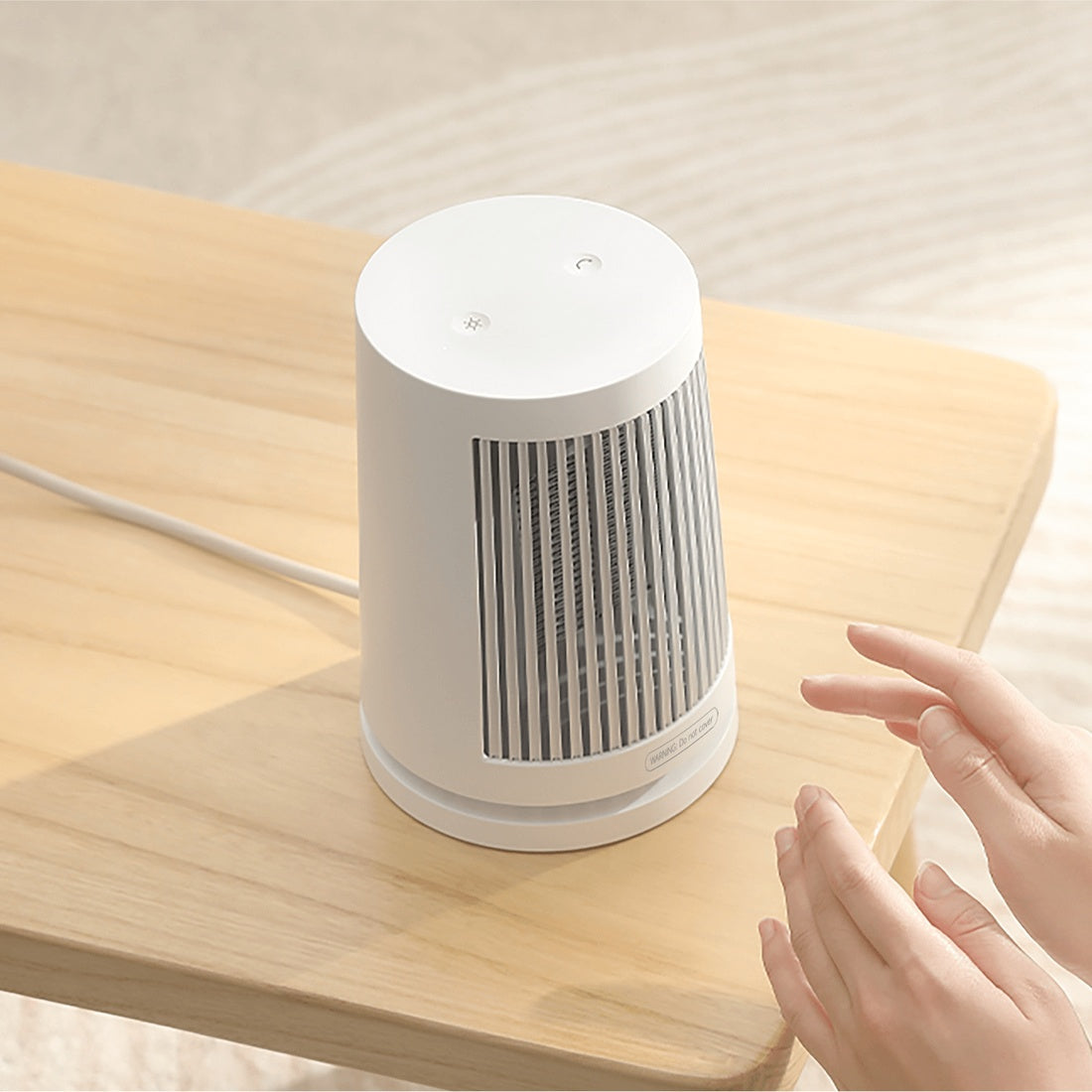 Xiaomi Desktop Heater top view and oscillation controls