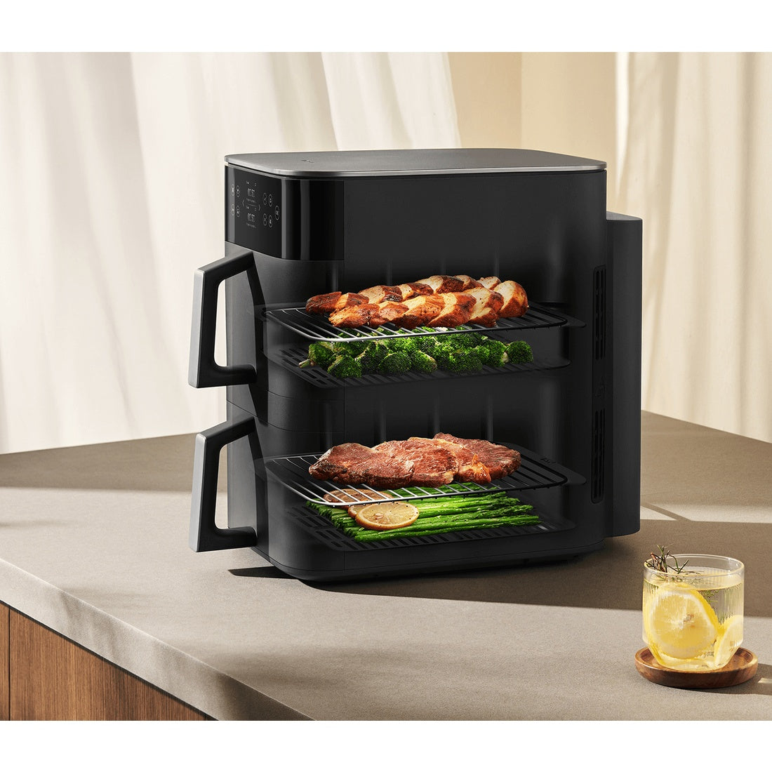 Xiaomi double stack air fryer dual grills and four cooking levels