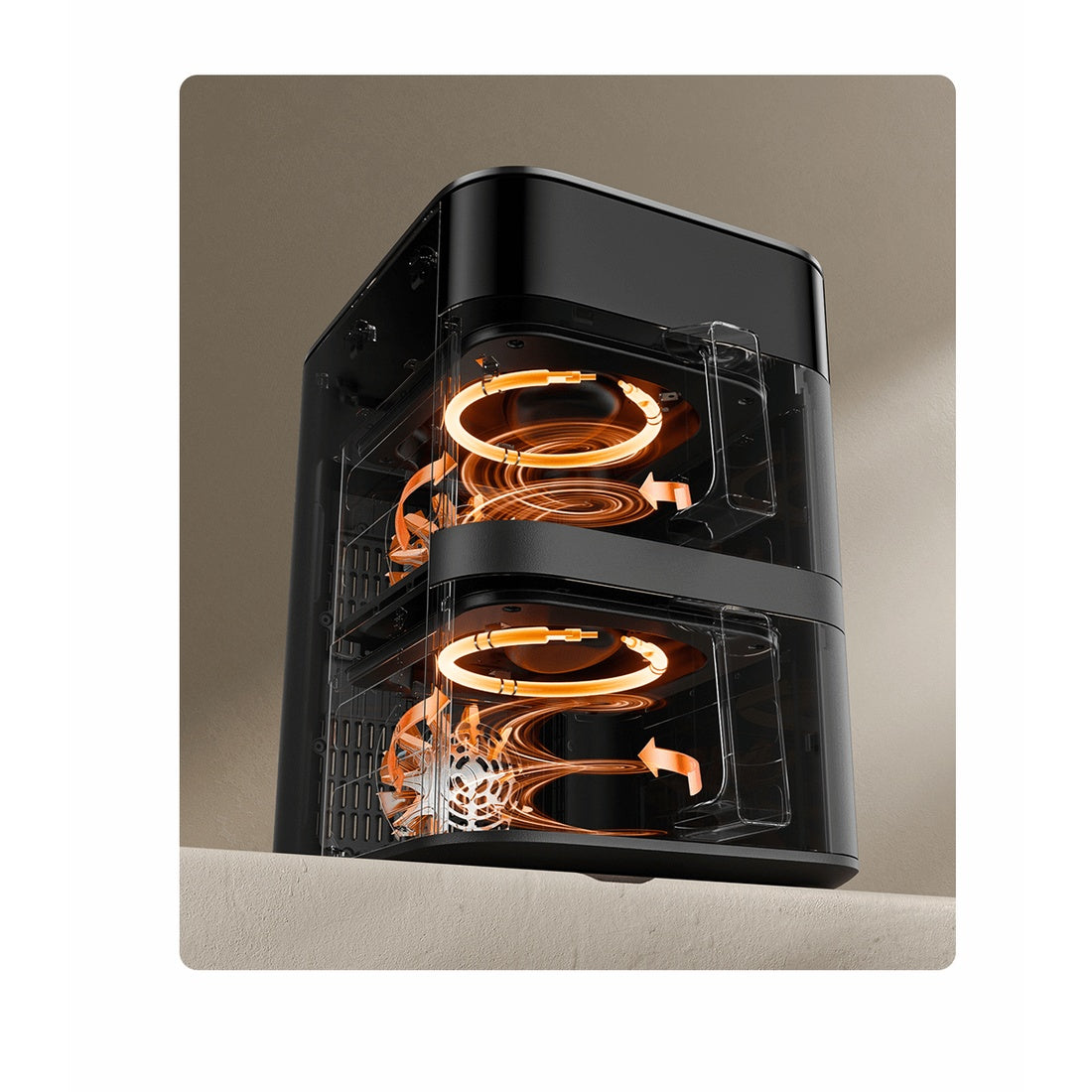 Xiaomi Double Stack Air Fryer 12L hot air circulation illustration