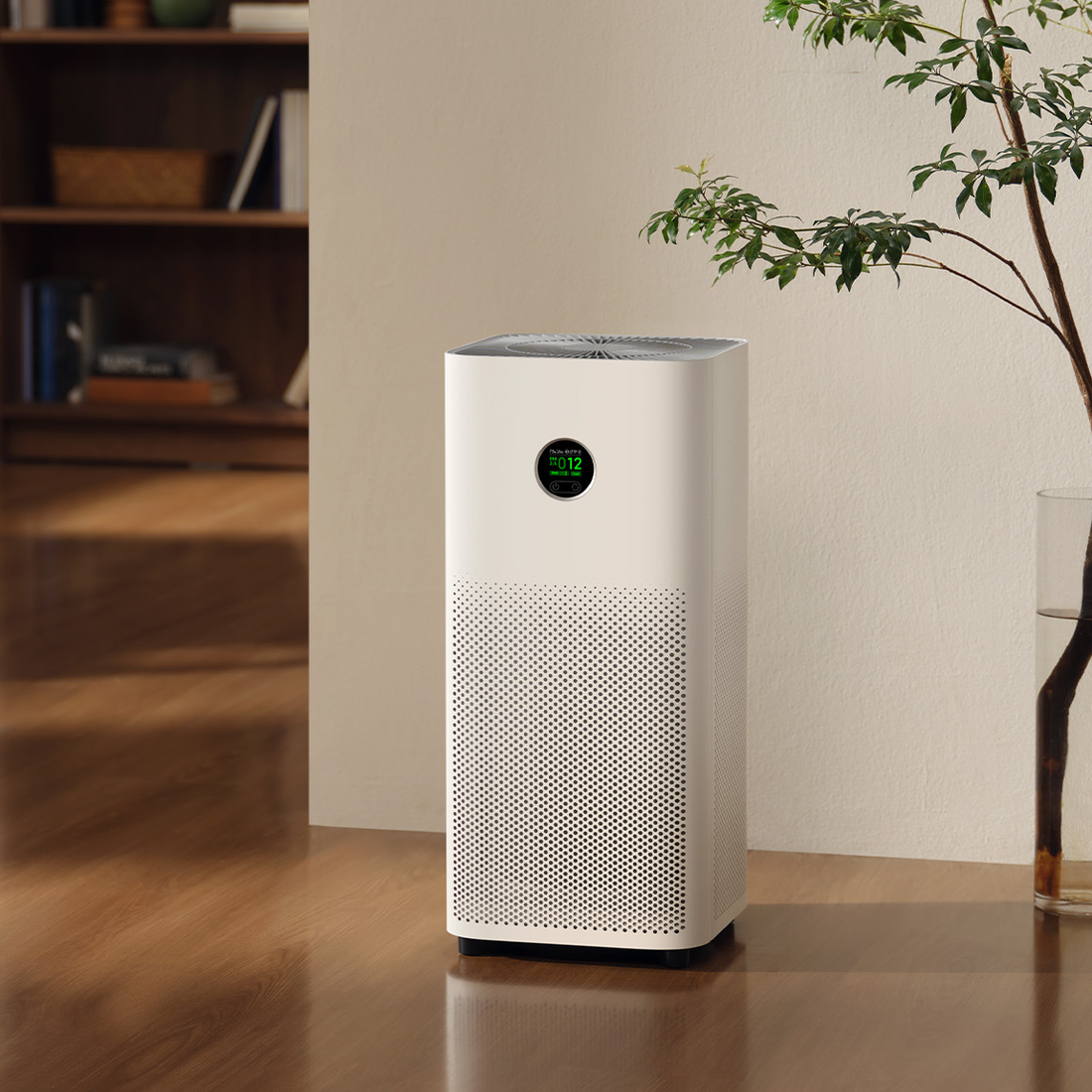 Xiaomi Compatible purifier shown in a room; purifier sold separately
