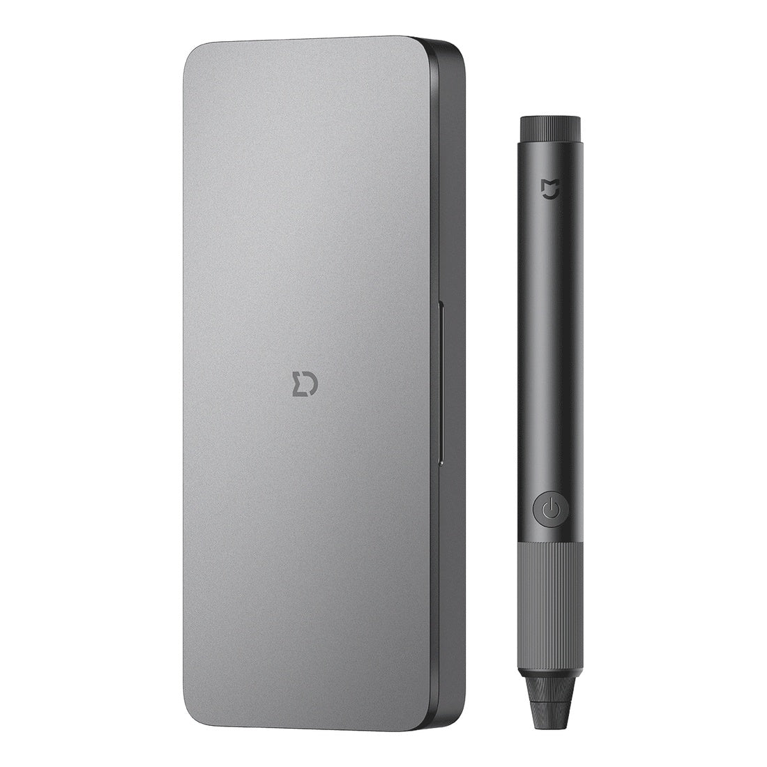 Xiaomi Mijia Rotary Tool Kit gray tool pen and storage case on a white background