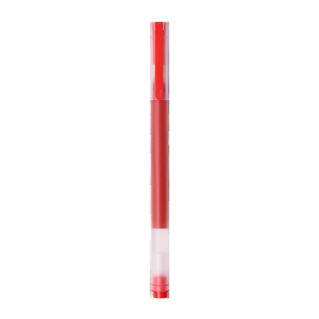 Xiaomi red high-capacity gel pen on white; pack contains ten red pens