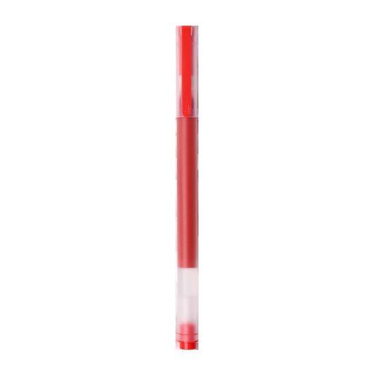 Xiaomi red high-capacity gel pen on white; pack contains ten red pens