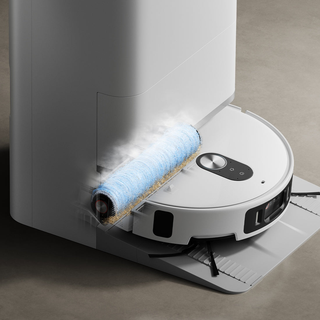 Xiaomi Robot Vacuum 6 Pro omni station washing the roller mop illustration